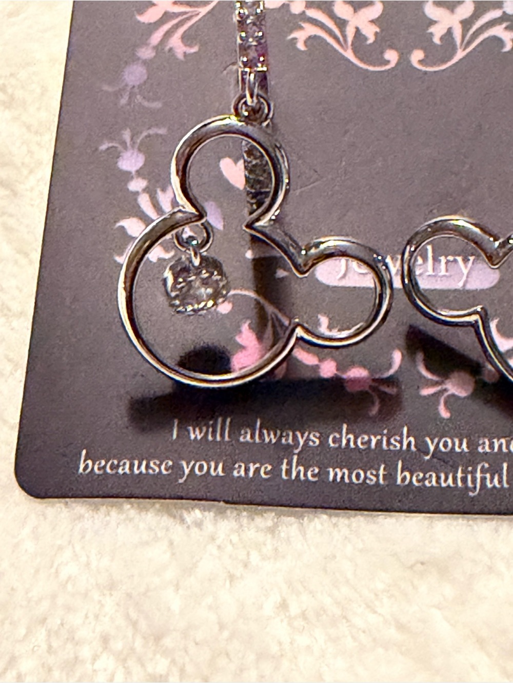 Mouse Earrings Sterling Silver Sparkly Cubic Zirconia NWT - Picture 5 of 5
